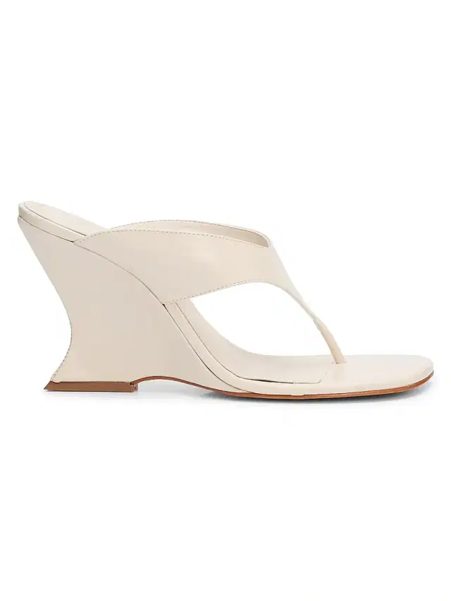 Schutz Women's Maya 90MM Leather Sandals - Sugar White