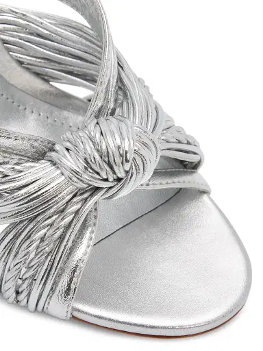 Schutz Women's Gaya 100MM Strappy Leather Slip-On Sandals - Prata | Thumbnail 5 Schutz Women's Gaya 100MM Strappy Leather Slip-On Sandals - Prata | Thumbnail 5
