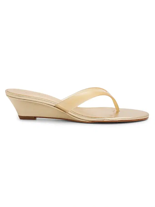 Schutz Women's Roslyn 60MM Leather Wedge-Heel Sandals - Platina Translucido