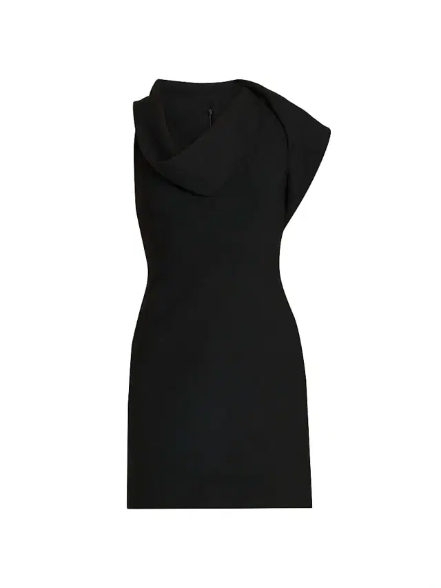 FERRAGAMO Women's Draped Stretch Twill Minidress - Nero