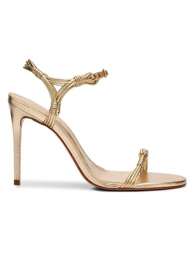 Schutz Women's Nara 100MM Strappy Leather Stiletto Sandals - Platina