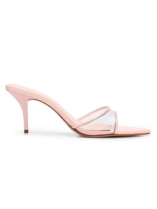 Schutz Women's Elodie Vinyl 75MM Leather Stiletto Sandals - Transparent Cotton Candy