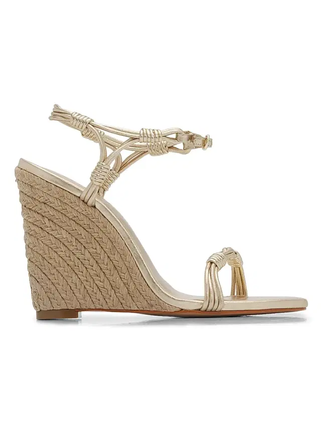 Schutz Women's Nara 100MM Wedge Sandals - Platina