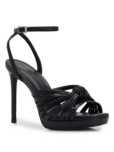 Schutz Women's Gaya 100MM Leather Sandals - Black | Thumbnail 2 Schutz Women's Gaya 100MM Leather Sandals - Black | Thumbnail 2