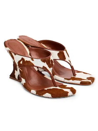 Schutz Women's Maya Wild 90MM Cow-Print Sandals | Thumbnail 2