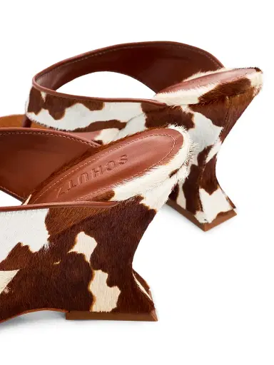 Schutz Women's Maya Wild 90MM Cow-Print Sandals | Thumbnail 5