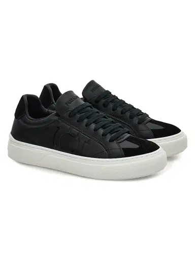 Ferragamo Men's Thor Low-Top Sneakers - Nero - Size 14 | Thumbnail 2 Ferragamo Men's Thor Low-Top Sneakers - Nero - Size 14 | Thumbnail 2