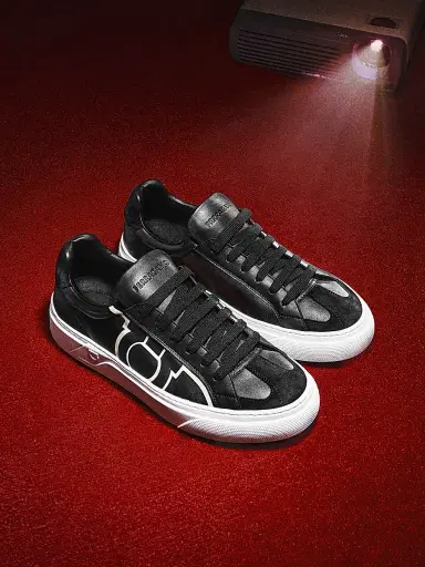 Ferragamo Men's Thor Low-Top Sneakers - Nero - Size 14 | Thumbnail 6 Ferragamo Men's Thor Low-Top Sneakers - Nero - Size 14 | Thumbnail 6