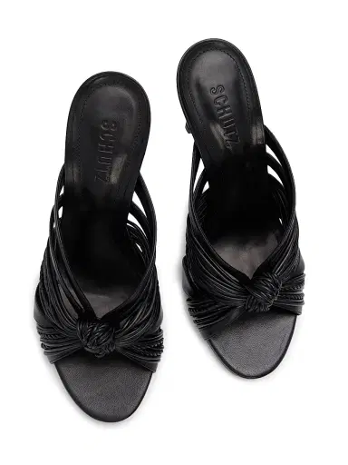 Schutz Women's Gaya 0MM Knotted Leather Sandals - Black | Thumbnail 4 Schutz Women's Gaya 0MM Knotted Leather Sandals - Black | Thumbnail 4