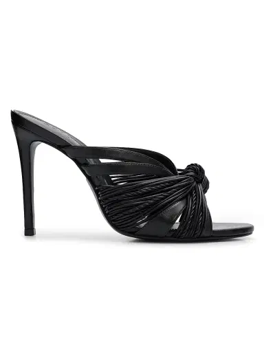 Schutz Women's Gaya 0MM Knotted Leather Sandals - Black | Thumbnail 1 Schutz Women's Gaya 0MM Knotted Leather Sandals - Black | Thumbnail 1