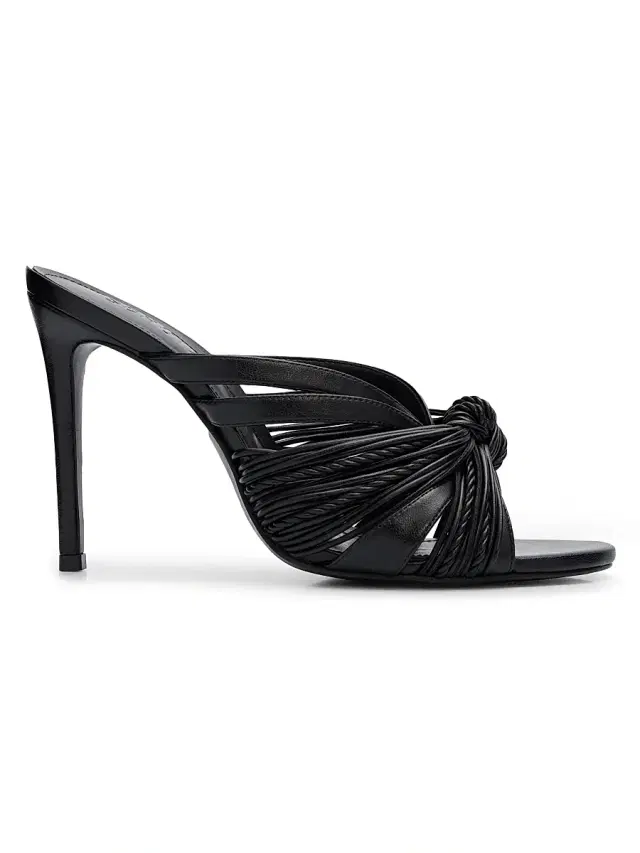 Schutz Women's Gaya 0MM Knotted Leather Sandals - Black