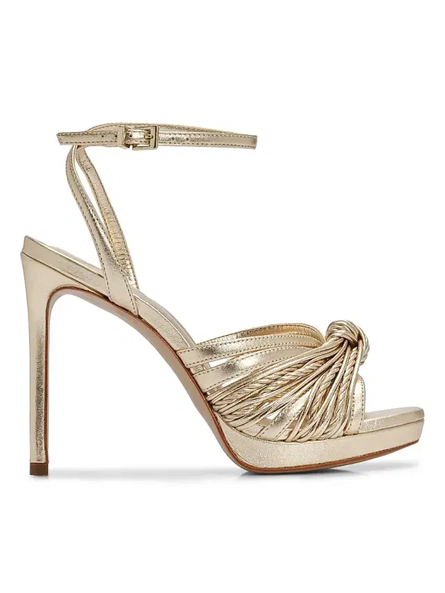 Schutz Women's Gaya 100MM Leather Sandals - Platina