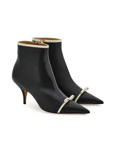 Ferragamo Women's Milla 70MM Leather Ankle Boots - Nero Mascarpone Biscotto - Size 10.5 | Thumbnail 2 Ferragamo Women's Milla 70MM Leather Ankle Boots - Nero Mascarpone Biscotto - Size 10.5 | Thumbnail 2