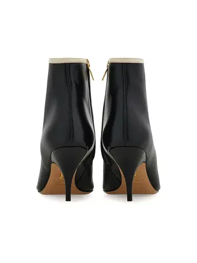 Ferragamo Women's Milla 70MM Leather Ankle Boots - Nero Mascarpone Biscotto - Size 10.5 | Thumbnail 3 Ferragamo Women's Milla 70MM Leather Ankle Boots - Nero Mascarpone Biscotto - Size 10.5 | Thumbnail 3