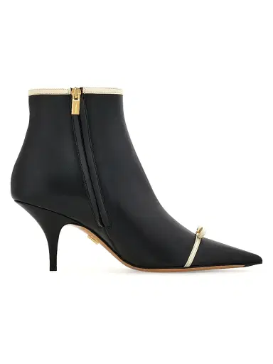 Ferragamo Women's Milla 70MM Leather Ankle Boots - Nero Mascarpone Biscotto - Size 10.5 | Thumbnail 5 Ferragamo Women's Milla 70MM Leather Ankle Boots - Nero Mascarpone Biscotto - Size 10.5 | Thumbnail 5