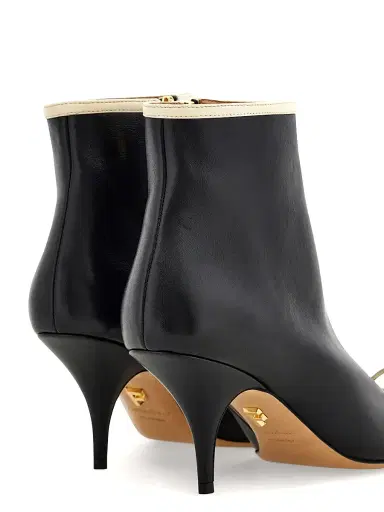 Ferragamo Women's Milla 70MM Leather Ankle Boots - Nero Mascarpone Biscotto - Size 10.5 | Thumbnail 6 Ferragamo Women's Milla 70MM Leather Ankle Boots - Nero Mascarpone Biscotto - Size 10.5 | Thumbnail 6