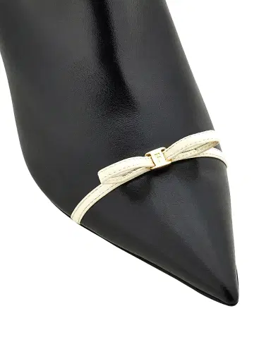 Ferragamo Women's Milla 70MM Leather Ankle Boots - Nero Mascarpone Biscotto - Size 10.5 | Thumbnail 7 Ferragamo Women's Milla 70MM Leather Ankle Boots - Nero Mascarpone Biscotto - Size 10.5 | Thumbnail 7