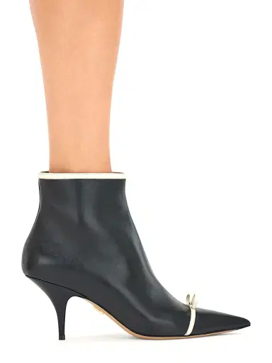 Ferragamo Women's Milla 70MM Leather Ankle Boots - Nero Mascarpone Biscotto - Size 10.5 | Thumbnail 8 Ferragamo Women's Milla 70MM Leather Ankle Boots - Nero Mascarpone Biscotto - Size 10.5 | Thumbnail 8