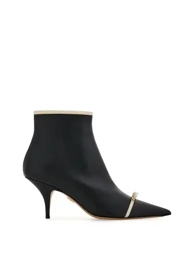 Ferragamo Women's Milla 70MM Leather Ankle Boots - Nero Mascarpone Biscotto - Size 10.5 | Thumbnail 1 Ferragamo Women's Milla 70MM Leather Ankle Boots - Nero Mascarpone Biscotto - Size 10.5 | Thumbnail 1