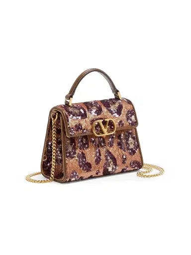 Valentino Garavani Women's VSling Mini Embroidered Animalier Top Handle Bag - Brown | Thumbnail 4