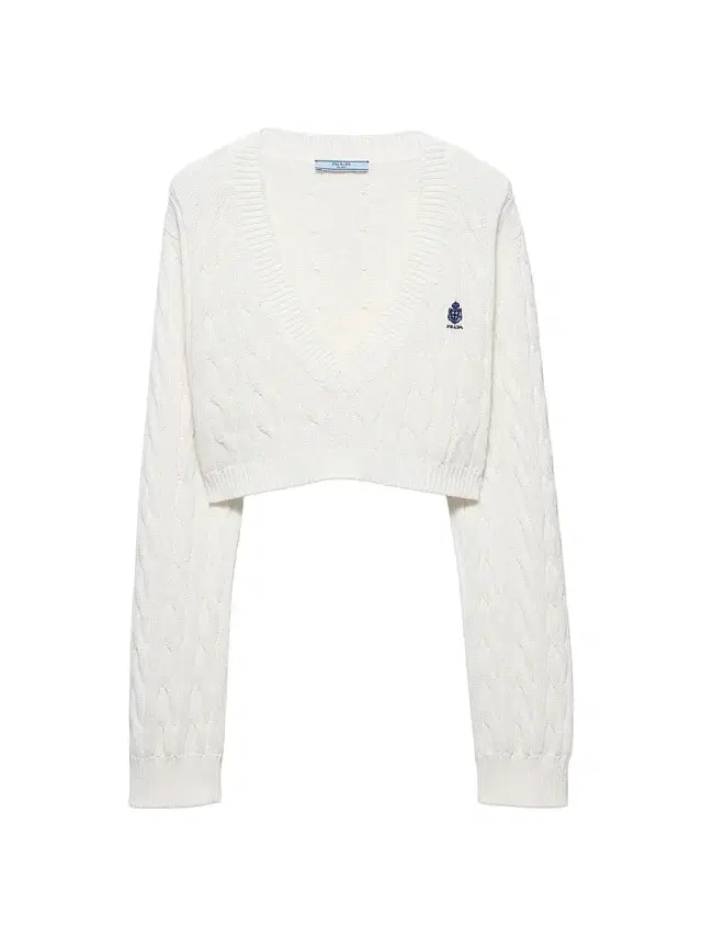 Women's V-Neck Cotton Sweater - White