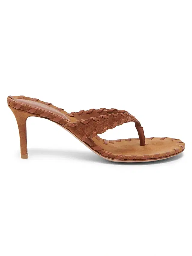 Gianvito Rossi Women's 70MM Braided Suede Stiletto Sandals - Sedona Luggage