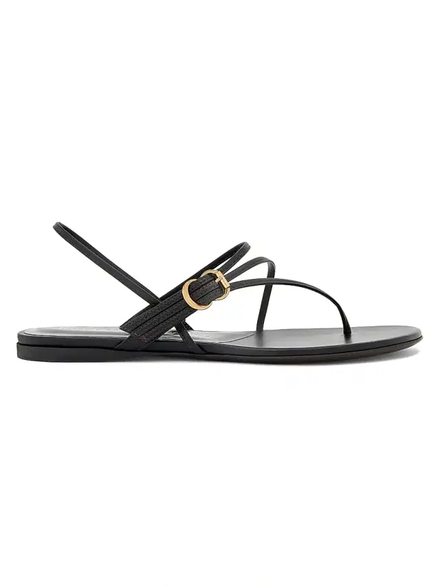 Herbert Levine Women's Starry-Eyed Leather Sandals - Dark Brown