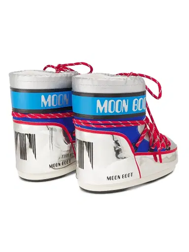Moon Boot Men's MB Icon Metallic Logo Boots - Silver Blue Red - Size 2 | Thumbnail 3 Moon Boot Men's MB Icon Metallic Logo Boots - Silver Blue Red - Size 2 | Thumbnail 3