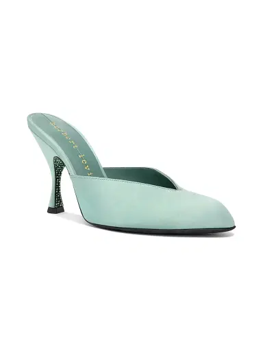 Herbert Levine Women's Sitting Pretty 95MM Satin Mules - Sea Foam - Size 11 | Thumbnail 1 Herbert Levine Women's Sitting Pretty 95MM Satin Mules - Sea Foam - Size 11 | Thumbnail 1