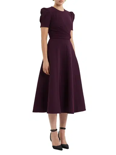 Rebecca Vallance Women's Syrah Crepe Fit & Flare Midi-Dress - Blackberry - Size 14 | Thumbnail 2