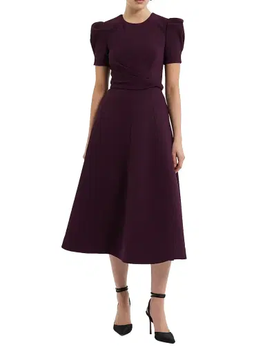Rebecca Vallance Women's Syrah Crepe Fit & Flare Midi-Dress - Blackberry - Size 14 | Thumbnail 1