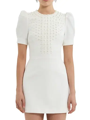 Rebecca Vallance Women's Pearly Embellished Crepe Minidress | Thumbnail 1 Rebecca Vallance Women's Pearly Embellished Crepe Minidress | Thumbnail 1