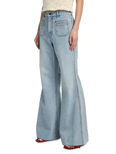 Zimmermann Women's Stretch Cotton Flared Jeans | Thumbnail 4