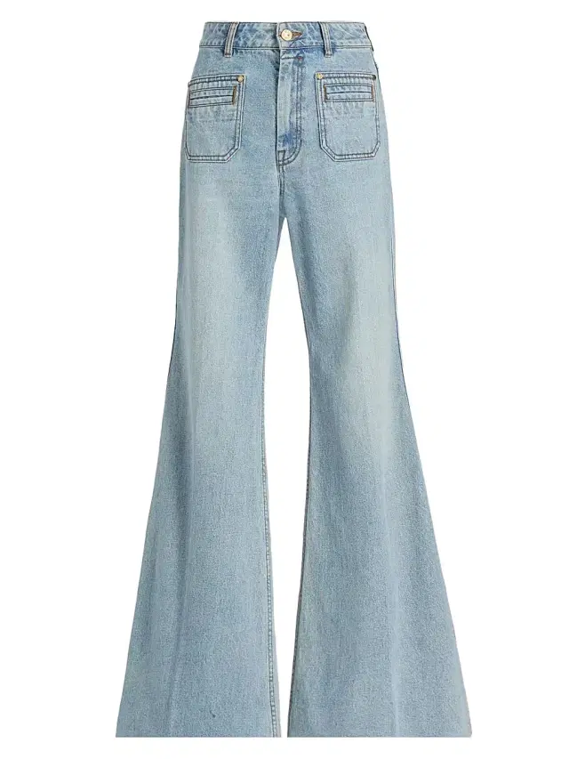 Zimmermann Women's Stretch Cotton Flared Jeans - Sea Foam