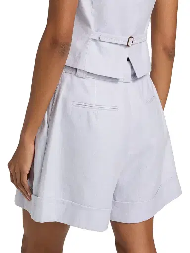 Zimmermann Women's Luna Linen High-Rise Shorts - Lilac | Thumbnail 5