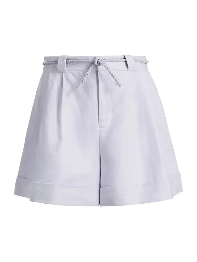 Zimmermann Women's Luna Linen High-Rise Shorts - Lilac