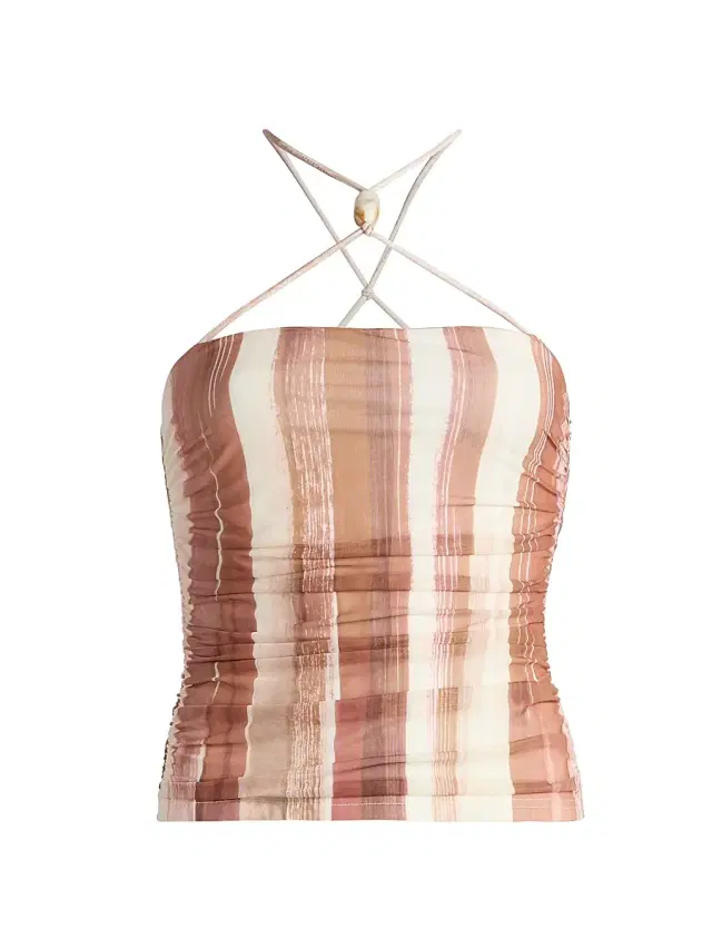 Significant Other Women's Nami Striped Halterneck Top - Carob Stripe