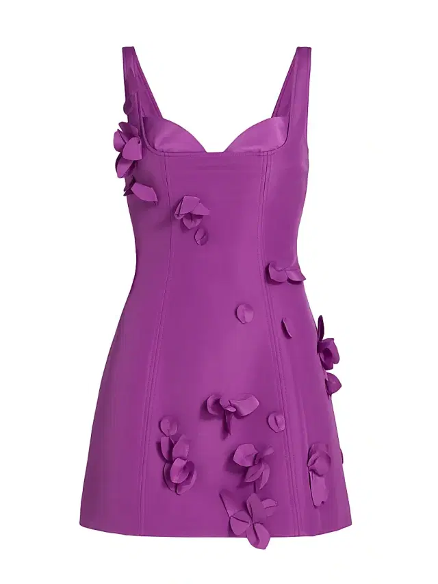 Acler Women's Eskett 3D Floral Minidress - Mulberry