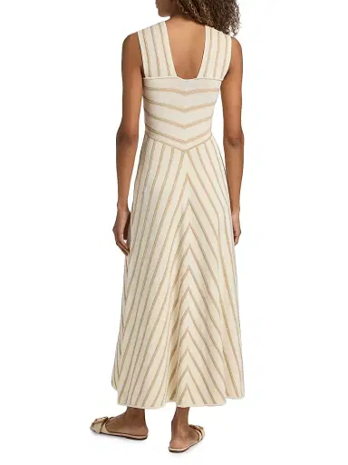 Zimmermann Women's Luna Metallic Stripe A-Line Midi-Dress - Cream Gold | Thumbnail 5 Zimmermann Women's Luna Metallic Stripe A-Line Midi-Dress - Cream Gold | Thumbnail 5