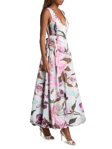 ACLER Women's Flosh Floral Pintucked Maxi Dress | Thumbnail 2