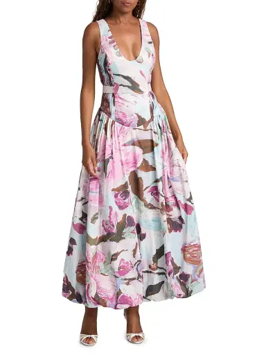 ACLER Women's Flosh Floral Pintucked Maxi Dress | Thumbnail 3
