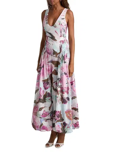 ACLER Women's Flosh Floral Pintucked Maxi Dress | Thumbnail 4