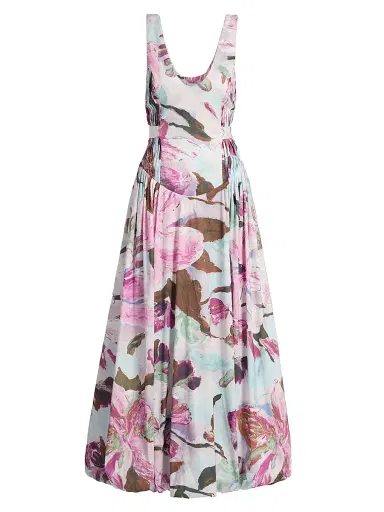 ACLER Women's Flosh Floral Pintucked Maxi Dress | Thumbnail 1