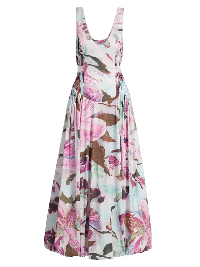 Acler Women's Flosh Floral Pintucked Maxi Dress - Wild Wisteria