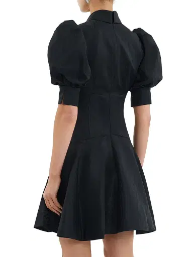 Rebecca Vallance Women's Narcissa Diamonte Mini Shirtdress - Black - Size 4 | Thumbnail 4