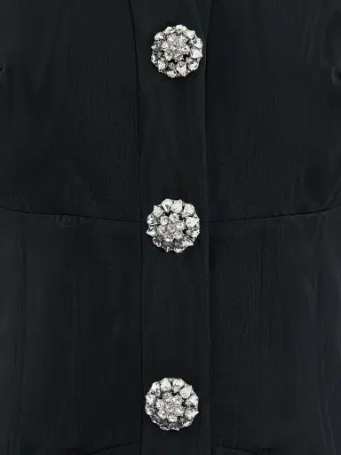 Rebecca Vallance Women's Narcissa Diamonte Mini Shirtdress - Black - Size 4 | Thumbnail 5