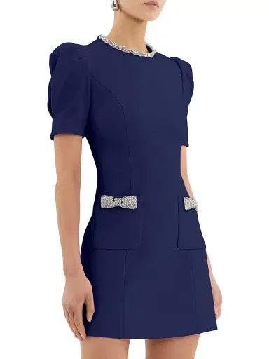 Rebecca Vallance Women's Nemy Diamonte Minidress - Navy | Thumbnail 2