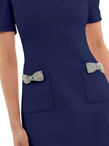 Rebecca Vallance Women's Nemy Diamonte Minidress - Navy | Thumbnail 4