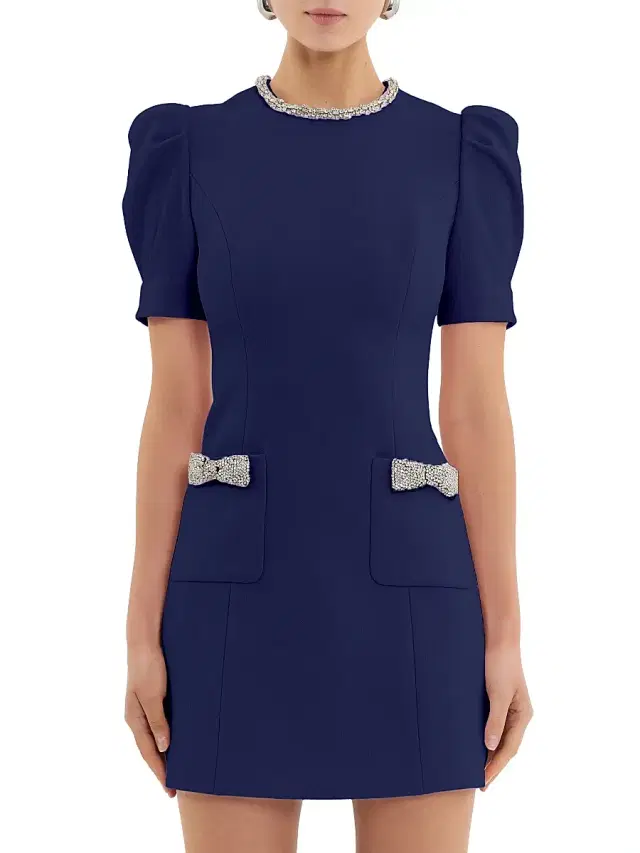Rebecca Vallance Women's Nemy Diamonte Minidress - Navy