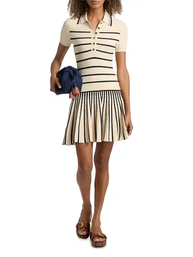 Zimmermann Women's Luna Striped Polo Minidress | Thumbnail 2
